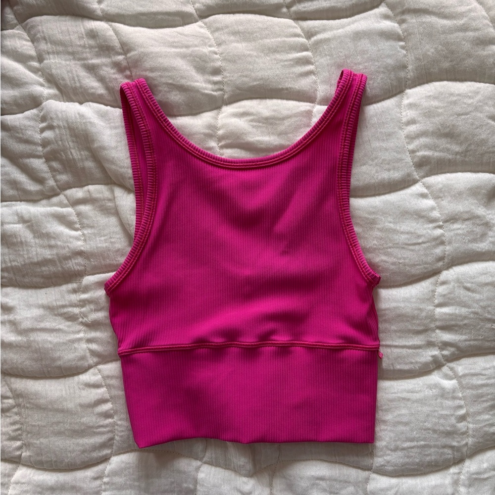 Sonic Pink Power Pivot Ribbed Tank Top
